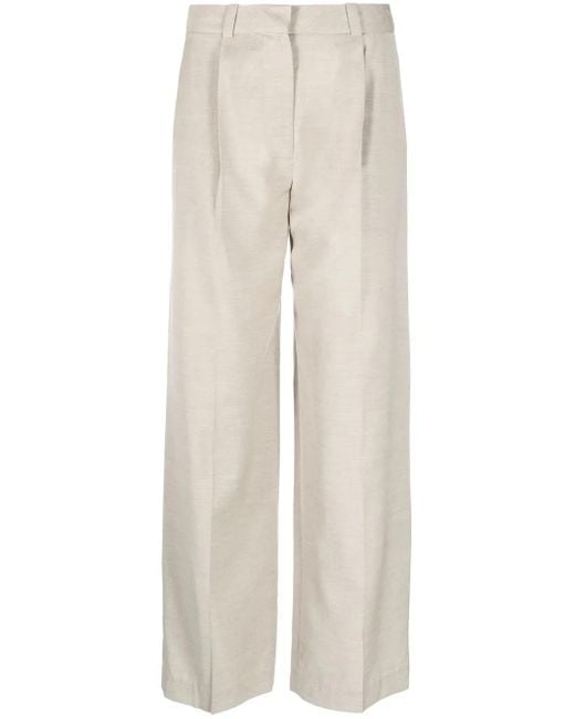 Low Classic Natural High-Waisted Pleated Trousers