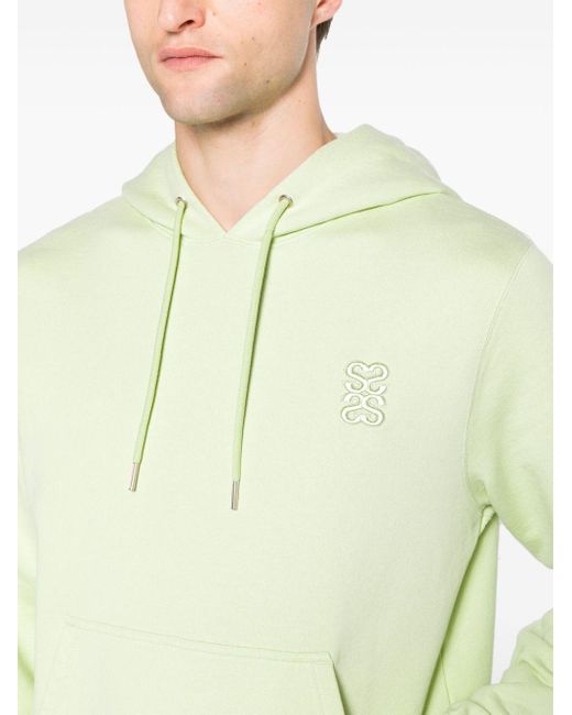 Sandro Green Logo-embroidered Hoodie for men