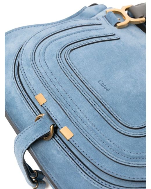 Chloé Blue Marcie Suede Shoulder Bag