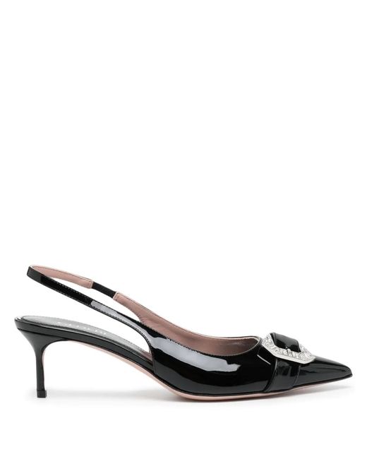 Gedebe Black Buckle-Detail Leather Pumps