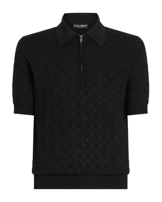 Dolce & Gabbana Poloshirt Mit Jacquard-Logo in Black für Herren
