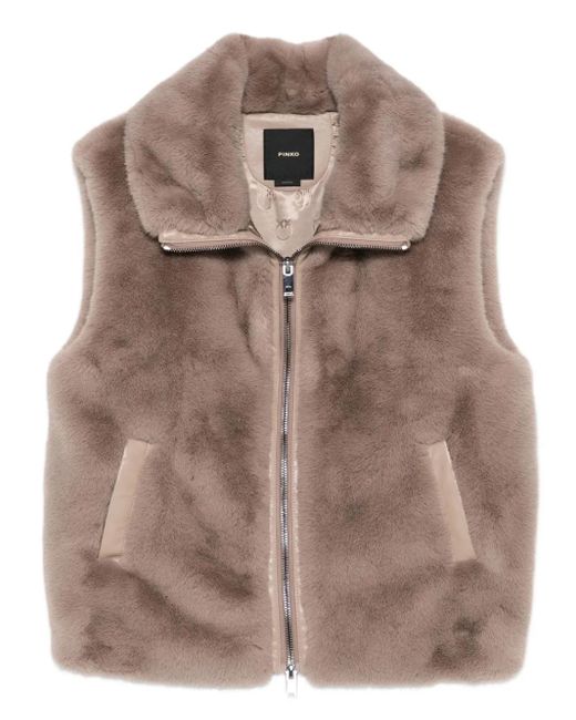 Pinko エコファーベスト Brown