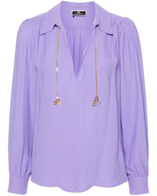Blusa con logo estampado Elisabetta Franchi de color Purple