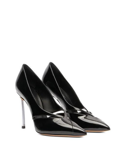 Casadei Black 100Mm Blade Pantera Cut-Out Pumps
