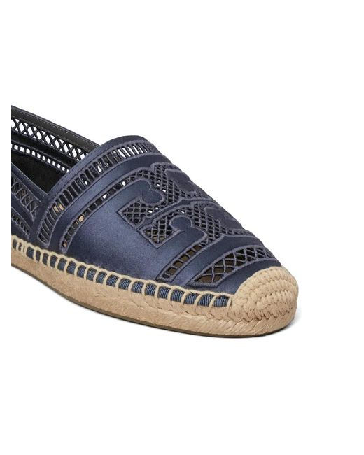 Tory Burch Blue Open Weave Espadrilles
