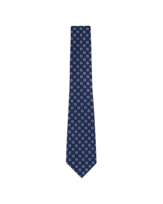 Zegna Blue Geometric Patterned Tie for men