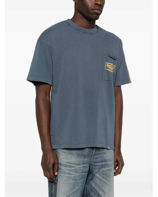 Represent Blue Nothing Faster Logo-Print T-Shirt for men