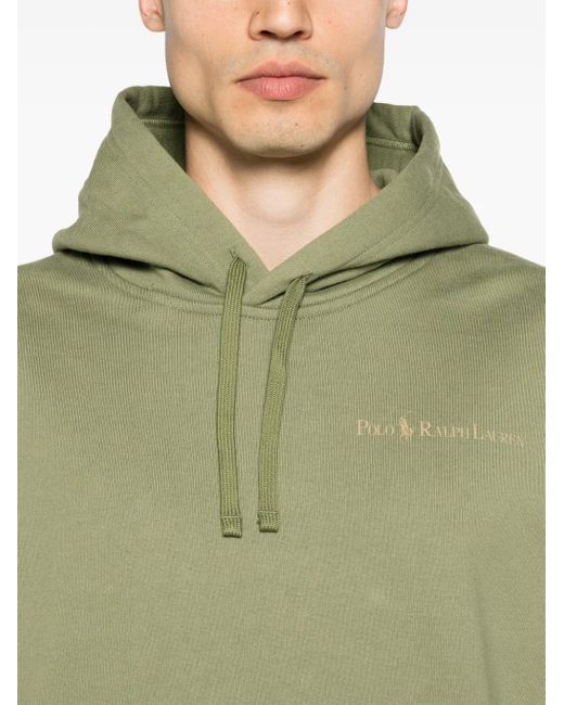 Polo Ralph Lauren Green Logo Print Drawstring Hoodie for men
