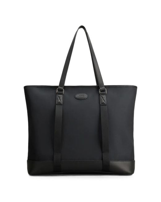 Tod's Black Logo-Patch Tote Bag for men