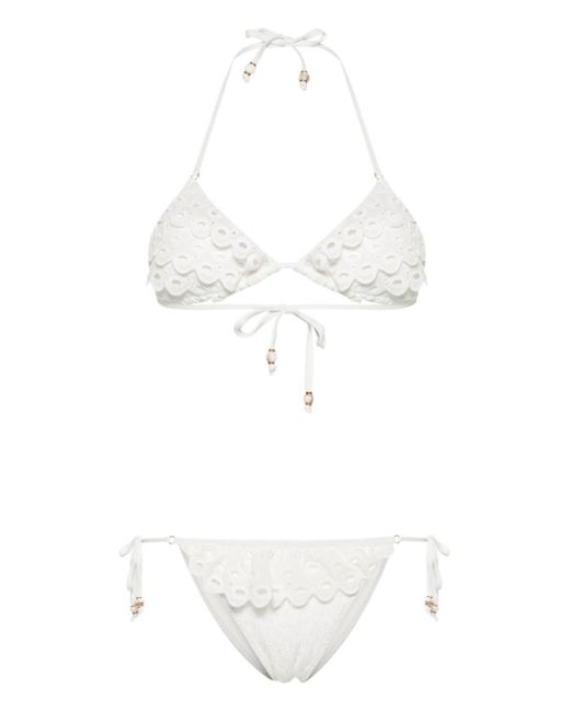 Twin Set White Broderie-anglaise Bikini