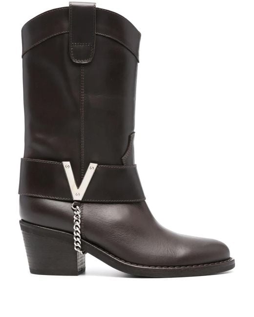 Via Roma 15 Black 70Mm Logo-Plaque Boots