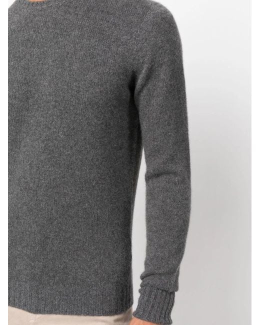 Drumohr Gray Crew-Neck Long-Sleeve Jumper for men