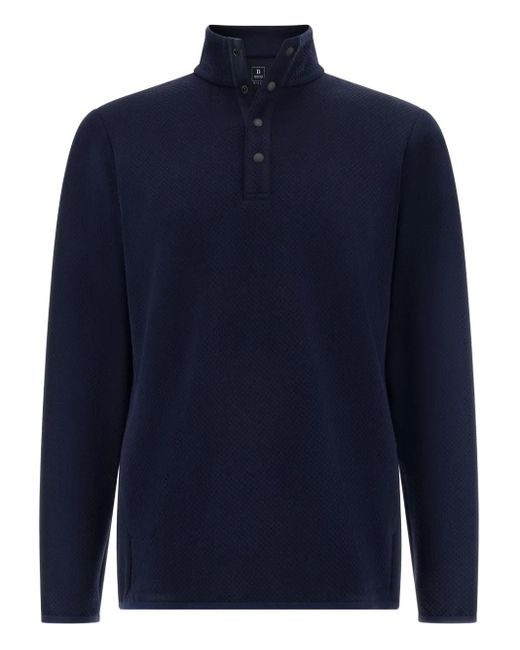 メンズ Boggi モックネック スウェットシャツ Blue