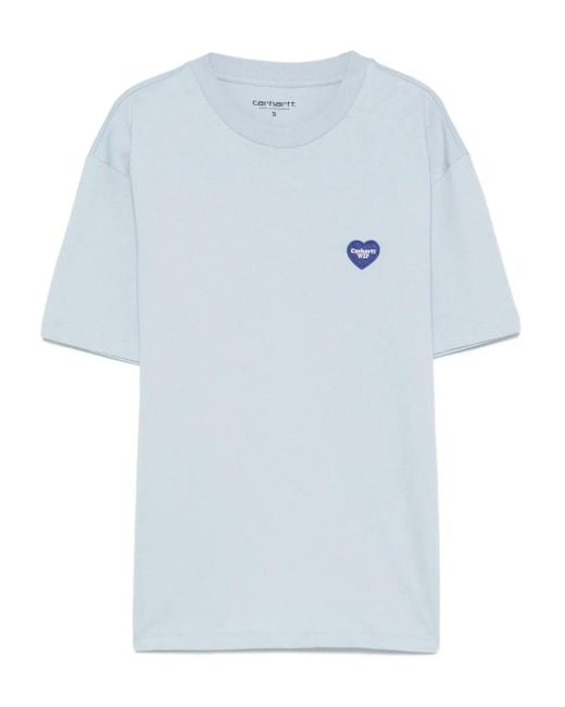 Carhartt Blue Heart-Print Cotton T-Shirt