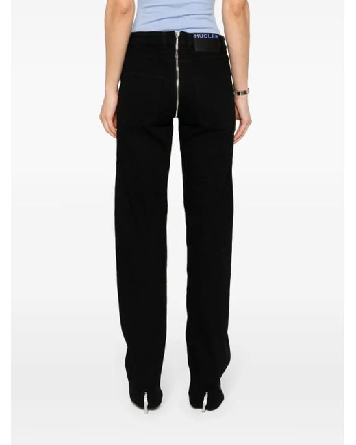 Mugler Black Straight-Leg Jeans
