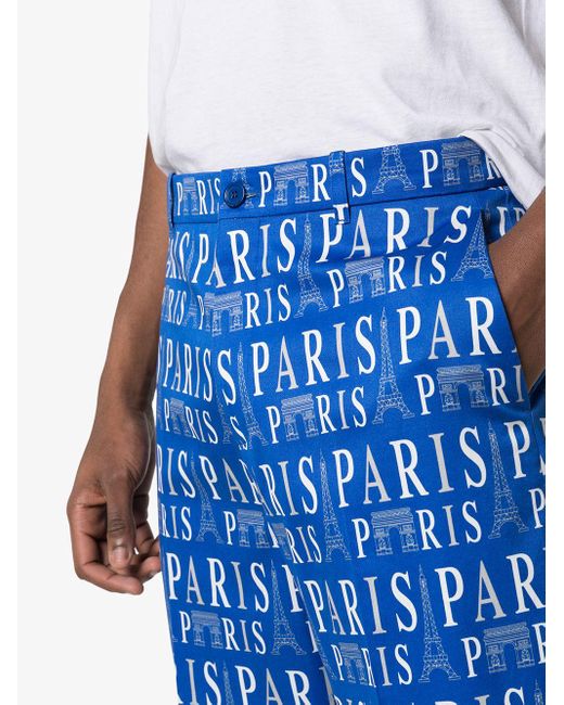Balenciaga Pantalon Met Print in het Blue voor heren