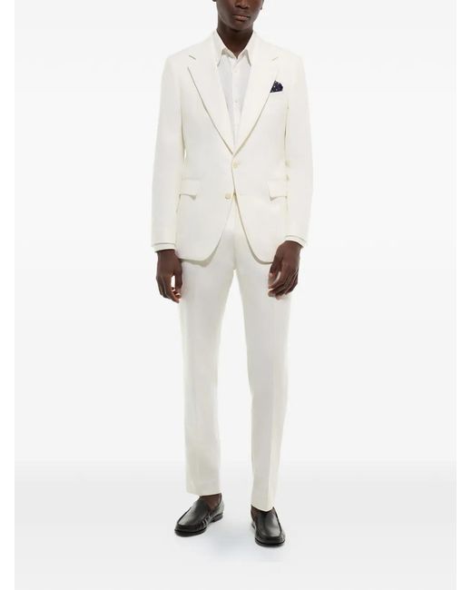 Fursac White Single-Breasted Blazer for men