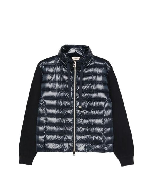 Herno Black Quilted Zip-Fastening Jacket
