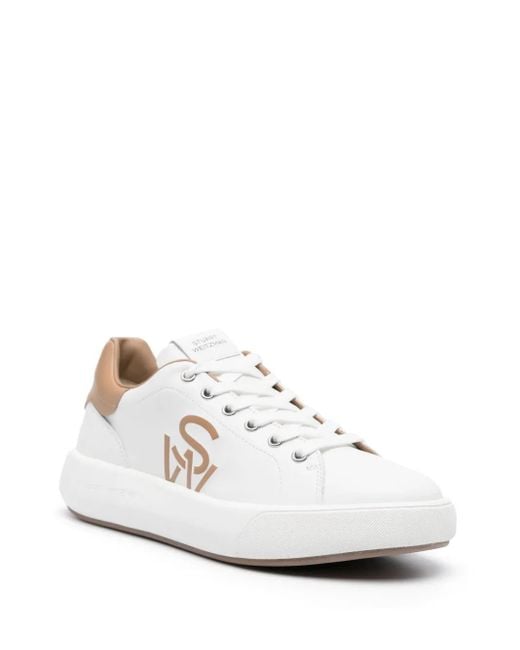 Stuart Weitzman White Sw Pro Leather Sneakers