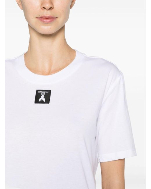 Patrizia Pepe T-shirt Met Logopatch in het White