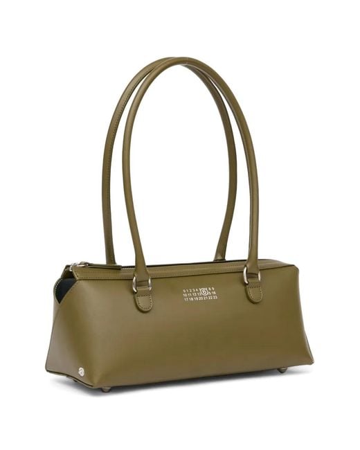 MM6 by Maison Margiela Green Medium Bauletto J Leather Shoulder Bag
