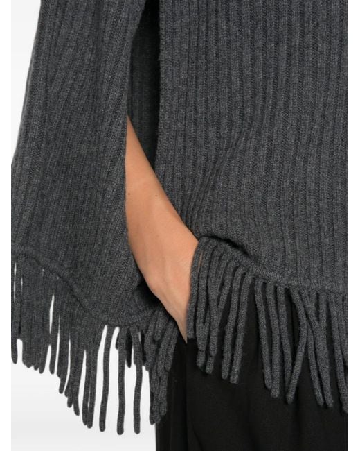 Jonathan Simkhai Black Pullover Mit Fransenbesatz