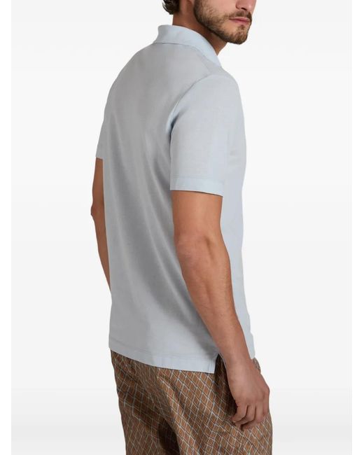 Slowear Blue Buttoned Polo Shirt for men