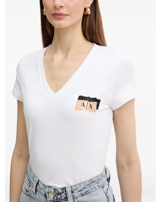 ARMANI EXCHANGE Blue V-Neck T-Shirt