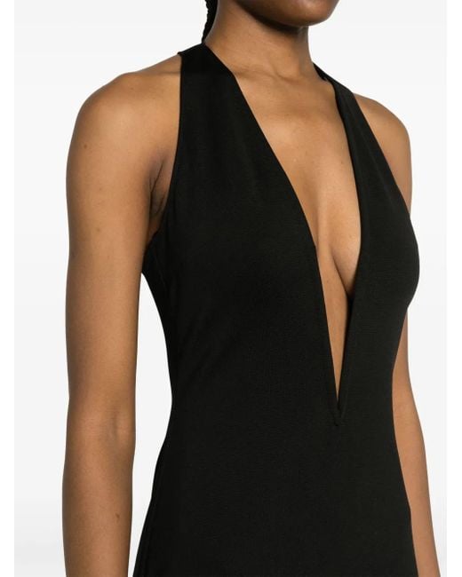 ALESSANDRO VIGILANTE Black Racerback Midi Dress