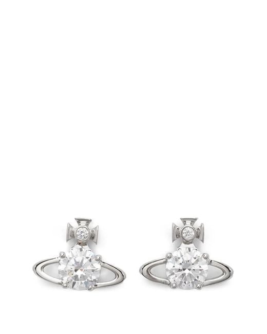 Vivienne Westwood White Reina Orb Earrings