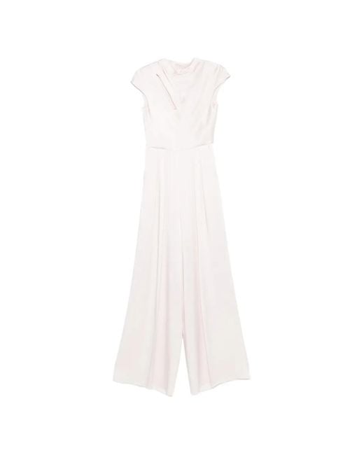 Max Mara White Combinaison Drapée Envers