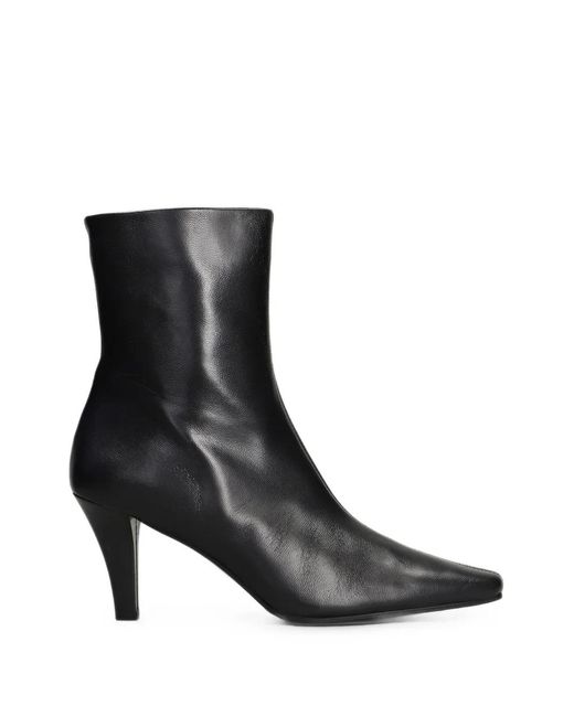 The Seller Black Square-Toe Ankle Boots