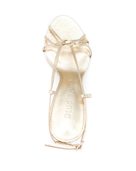 STUDIO AMELIA White Entwined 90mm Leather Sandals