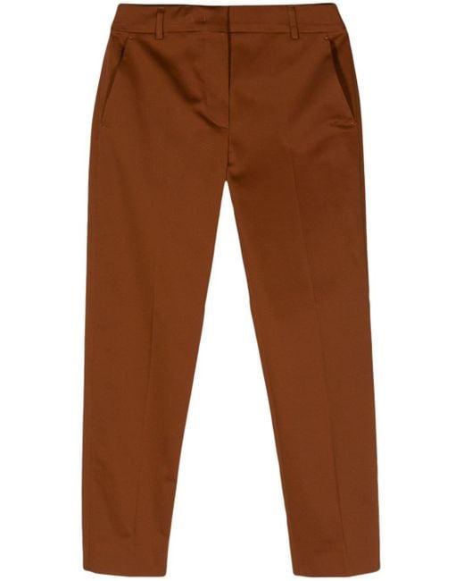 Max Mara Brown Lince Mid-rise Tapered Trousers