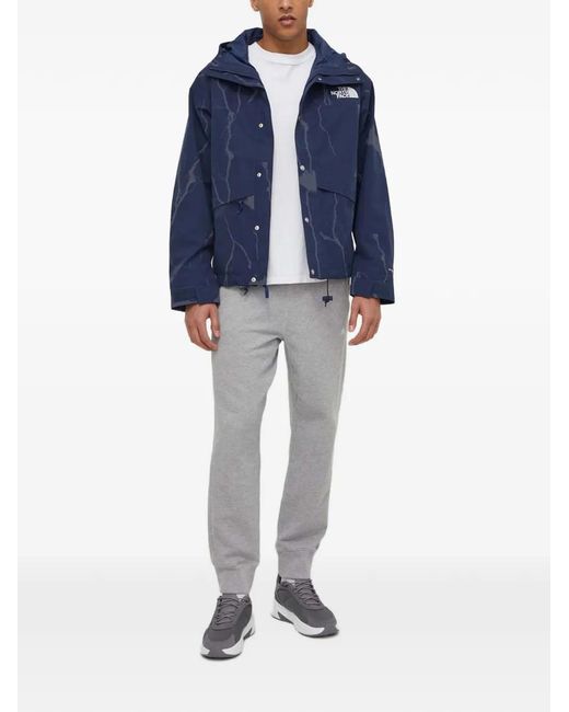 The North Face Blue Patterned Hooded Jacket for men