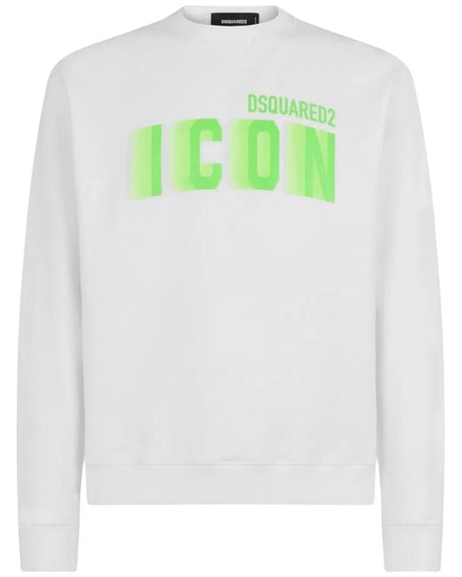 DSquared² Green Logo-Print Cotton Sweatshirt for men