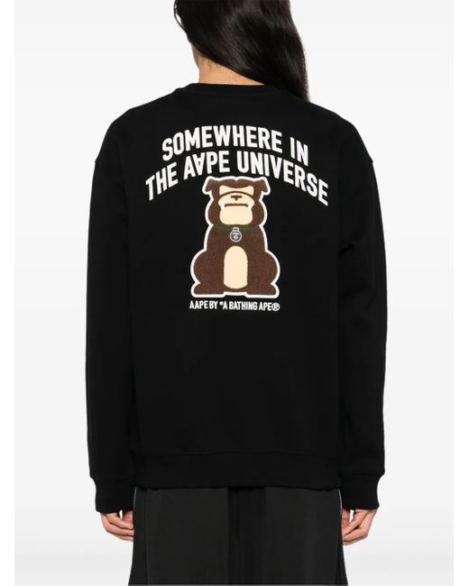 Aape By A Bathing Ape Black Logo Sweatshirt for men