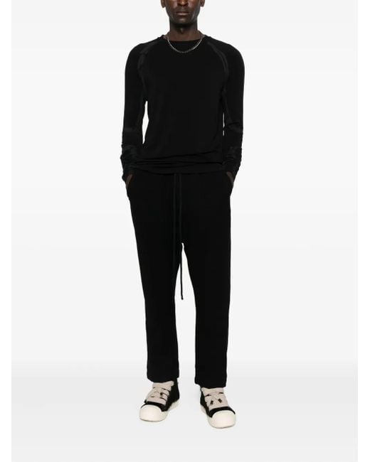 Thom Krom Black Panelled Long-Sleeve Sweater for men