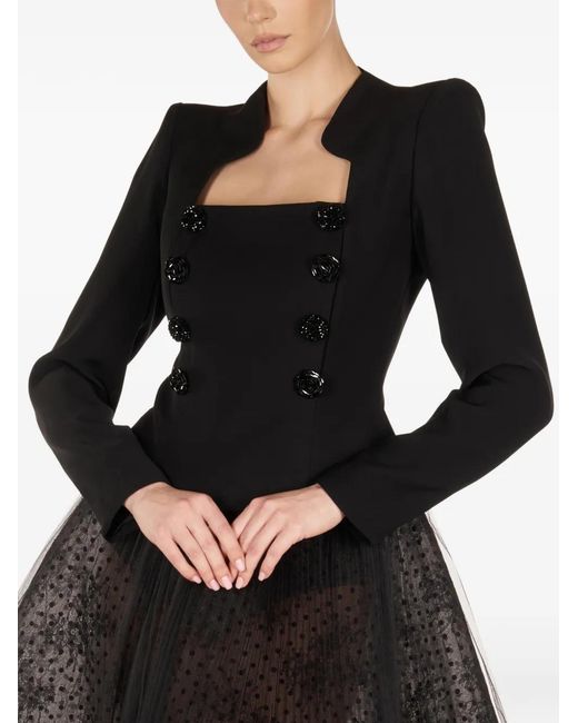 ARAFTU Black Button Embellished Skirted All