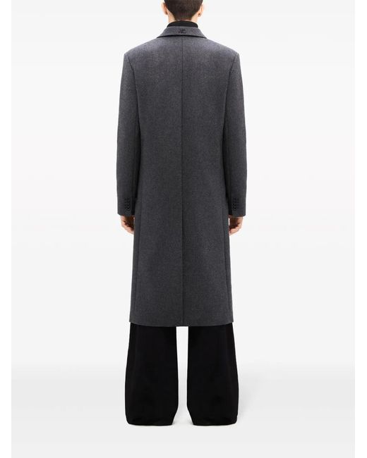 Courreges Black Notched-Lapels Single-Breasted Coat for men
