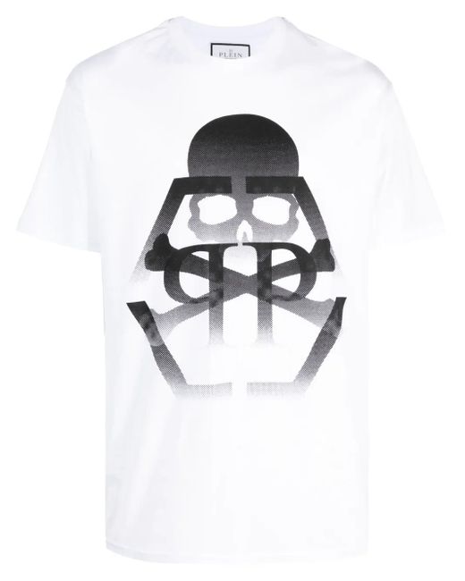 Philipp Plein White Logo-Print Short-Sleeved T-Shirt for men