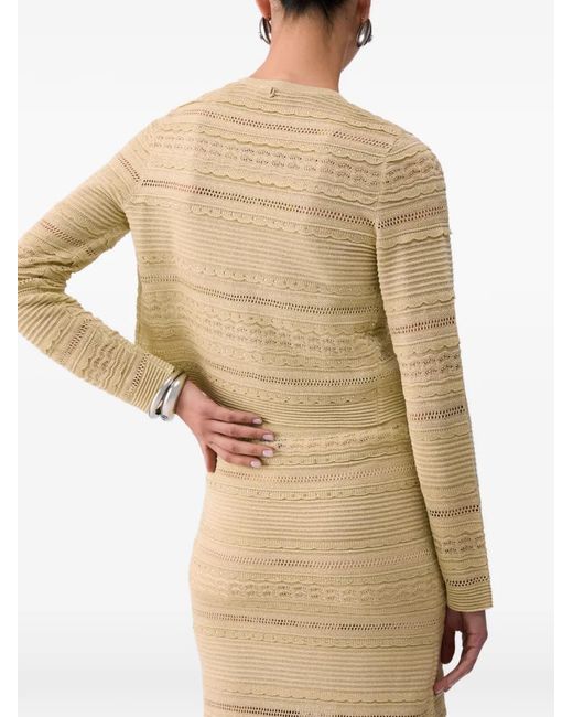 Liu Jo Natural Openwork Button Cardigan