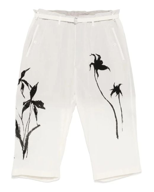 Yohji Yamamoto Hose Mit Grafischem Print in White für Herren