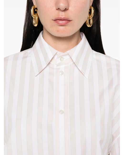 Saint Laurent Gestreept Blouse in het White