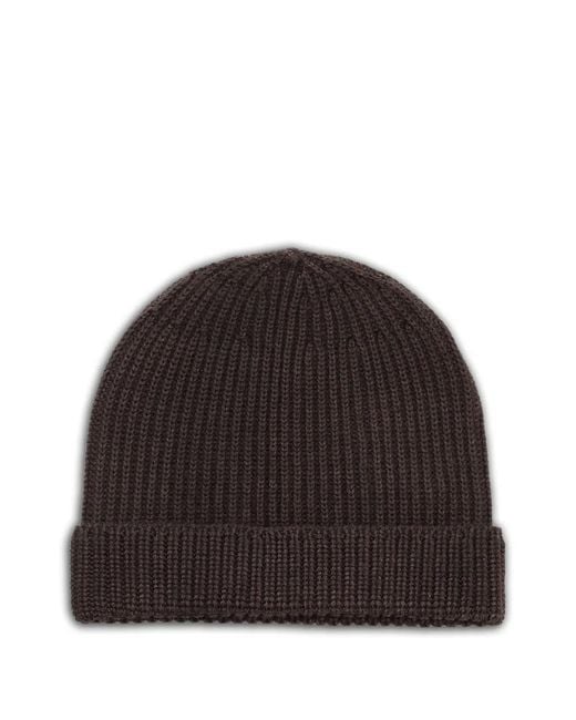 Al Duca D'aosta Black Ribbed-Knit Beanie for men