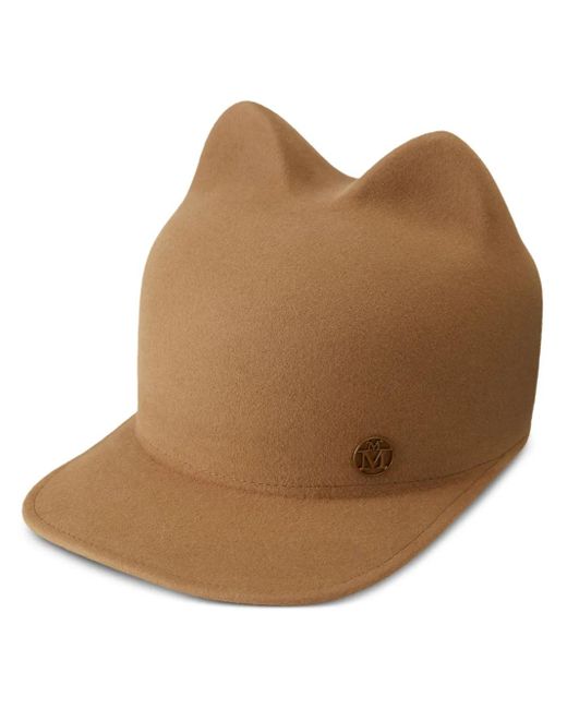 Maison Michel Brown Jamie Ear-Detail Wool Cap