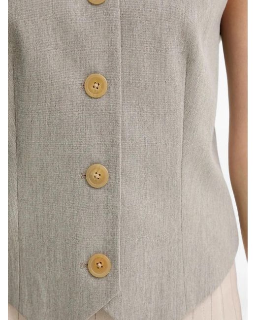 By Malene Birger Gray Occa Buttoned Sleeveless Vest