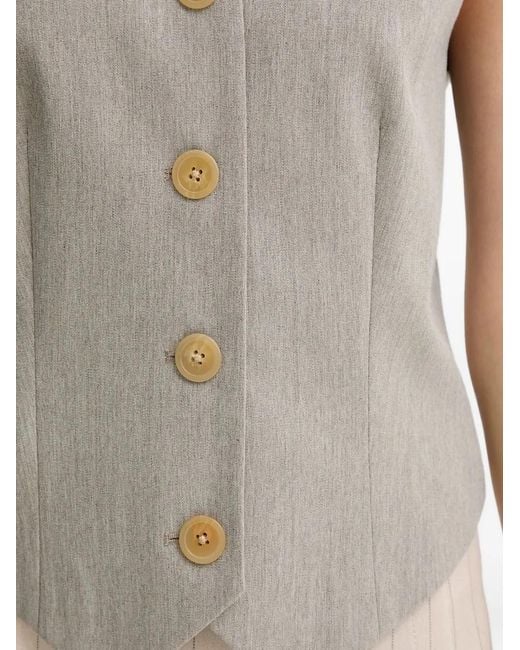 By Malene Birger Gray Occa Buttoned Sleeveless Vest
