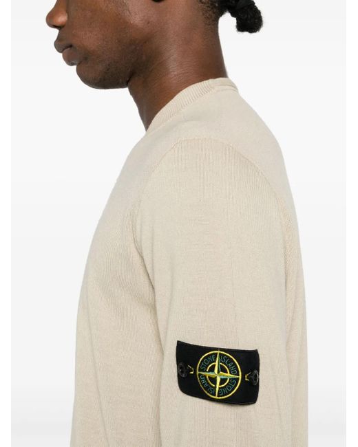 Stone Island Pullover Mit Kompass-Patch in Natural für Herren