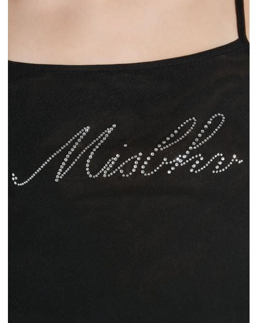 M I S B H V Black Logo-Embellished Tank Top